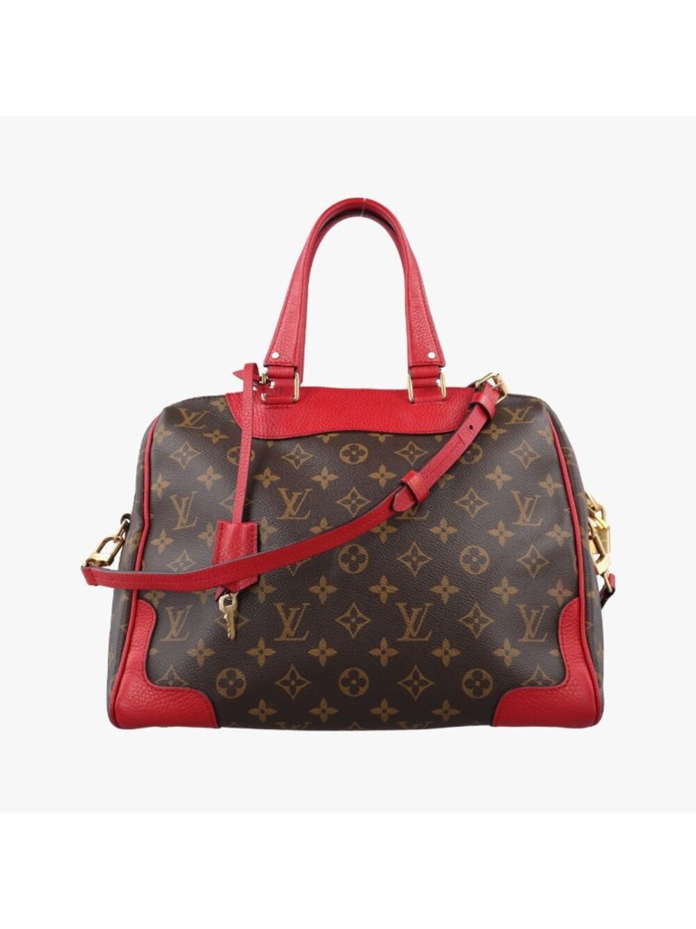 Louis Vuitton Retiro PM Monogram Brown Cerise Canvas Calfskin Shoulder Bag